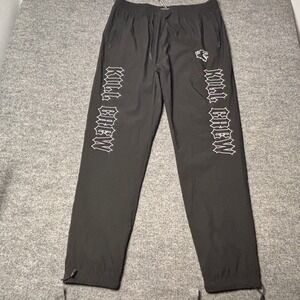 Kill Crew Track Pants Men's 3XL Black Nylon Wolf Script Joggers